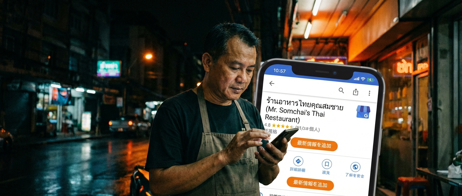 Googleマップで飲食店を検索するイメージ