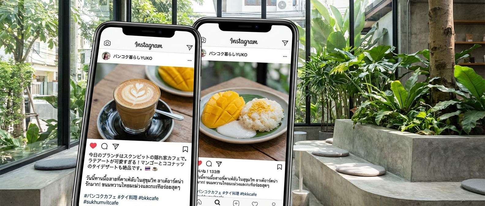 多言語でSNS投稿を作るイメージ