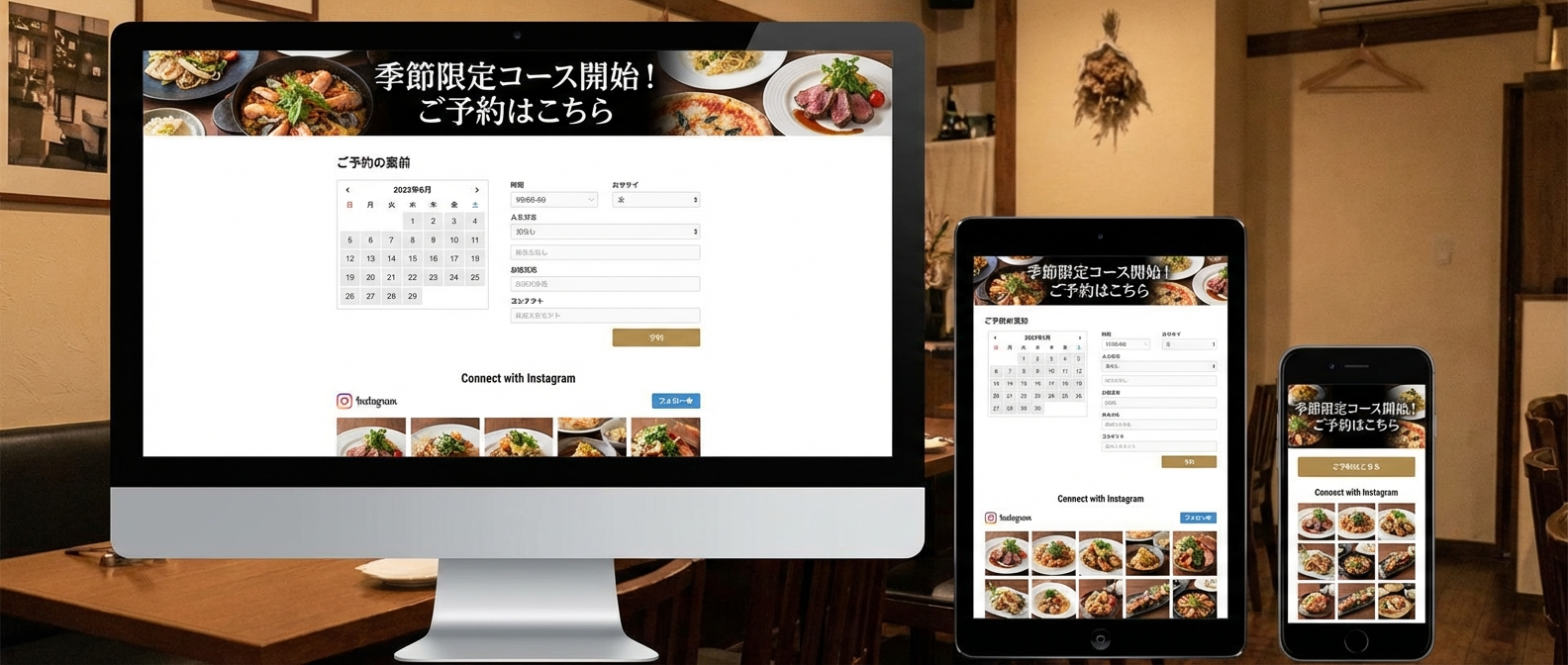 1ページ構成のWebサイトイメージ